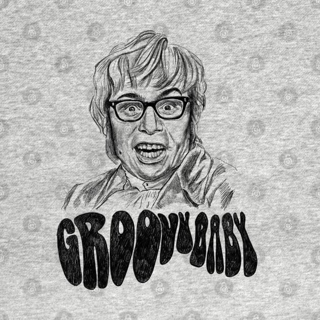 Austin Powers Sketching portrait - groovy baby by Anna Hlimankova